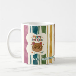Personalisierter Lehrer-Katzenbecher | Benutzerdef Kaffeetasse