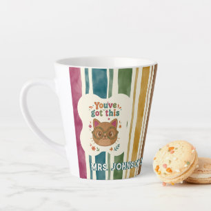 Personalisierter Lehrer-Katzenbecher Benutzerdef Milchtasse