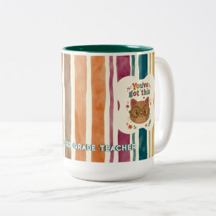 Personalisierter Lehrer-Katzenbecher Benutzerdef Zweifarbige Tasse