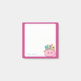 Personalisierter Lehrer Kawaii-Stifteetui-Haftnoti Post-it Klebezettel