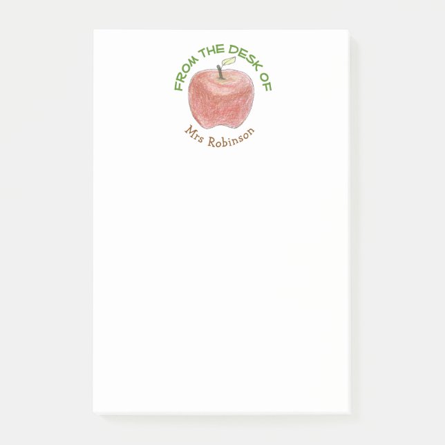 Personalisierter Lehrer - Nachhinweise Post-it Klebezettel (Vorderseite)