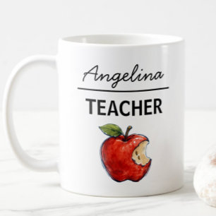Personalisierter LEHRER Name Apple Geschenk Kaffeetasse