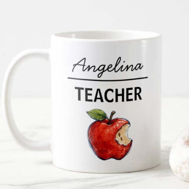 Personalisierter LEHRER Name Apple Geschenk Kaffeetasse (Von Creator hochgeladen)