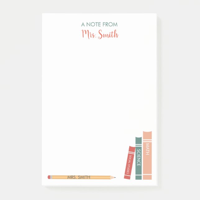 Personalisierter Lehrer Post-It Notes Books und Pe Post-it Klebezettel (Vorderseite)