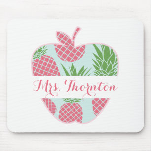 Personalisierter Lehrer Preppy Ananas-Druck-Apples Mousepad