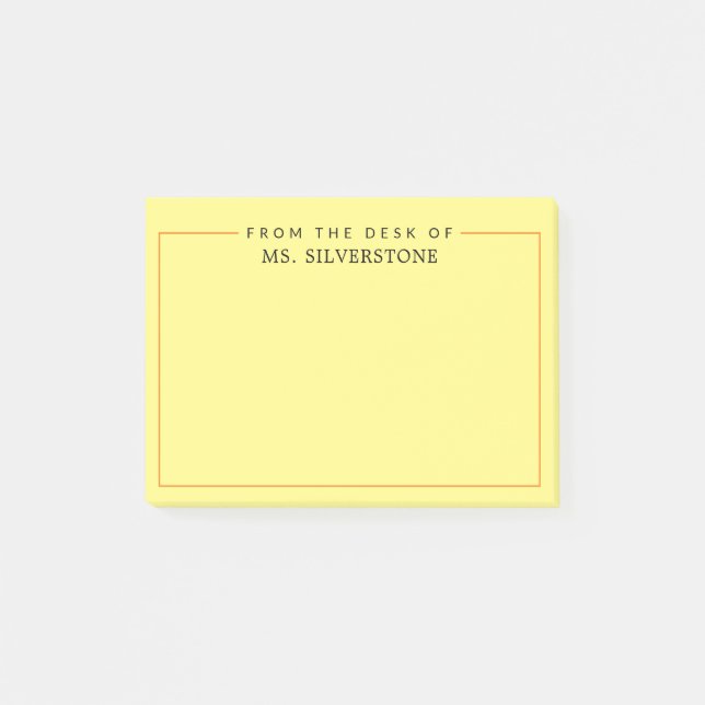 Personalisierter Lehrer vom Schreibtisch Post-it Klebezettel (Vorderseite)