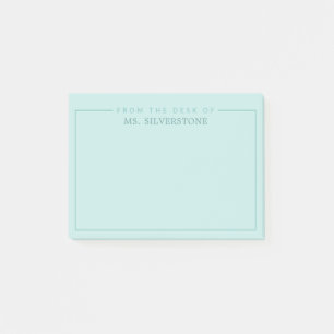 Personalisierter Lehrer Von Schreibtisch Von Blue Post-it Klebezettel