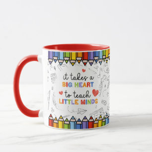 Personalisierter Lehrermug Großes Herz, um kleine Tasse