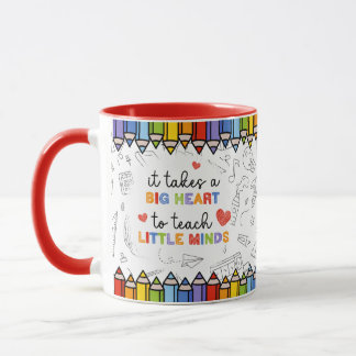 Personalisierter Lehrermug Großes Herz, um kleine Tasse