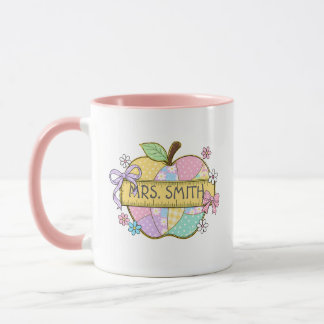 Personalisierter Lehrermug mit Apfelmotiv Tasse