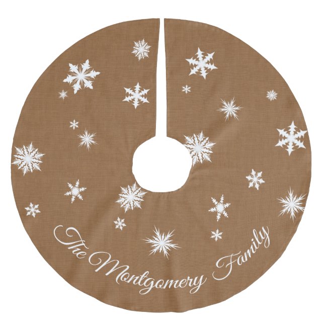 Personalisierter Leinwand-Baum-Rock mit Polyester Weihnachtsbaumdecke (Vorderseite)