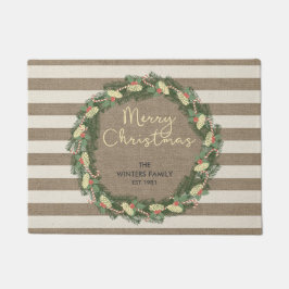 Personalisierter Leinwandstreifen Wreath der Fußmatte