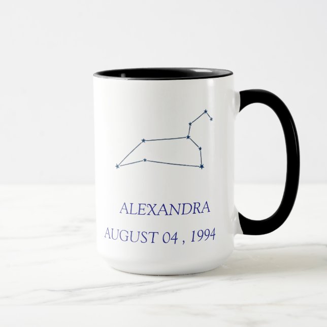 Personalisierter Leo-Sternbild-Becher - Benutzerde Tasse (Rechts)