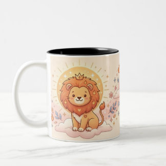Personalisierter Leo-Sternzeichen-Fotomug Zweifarbige Tasse