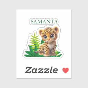 Personalisierter Leopard-Aufkleberbogen Aufkleber