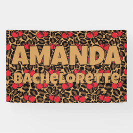 Personalisierter Leopard Cherries Junggeselinnen-A Banner