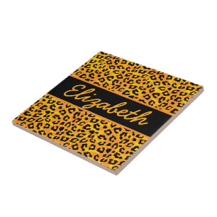 Personalisierter Leopard-Druck Fliese