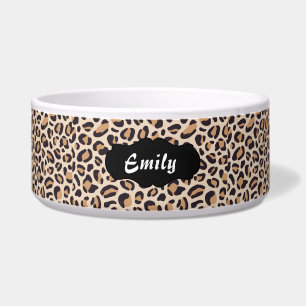 Personalisierter Leopard-Druckpet Fütternd Schüsse Napf