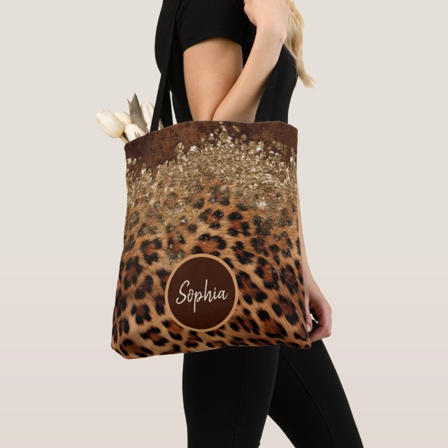 Personalisierter Leopard Glamour Glitzer Agate (Von Nahem)
