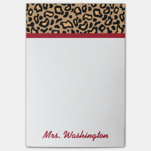 Personalisierter Leopard Lehrer's Post It Notes Gi Post-it Klebezettel