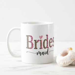 Personalisierter Leopard Print Bridesmaid-Geschenk Kaffeetasse
