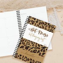 Personalisierter Leopard Print Hot Mess tun mein B