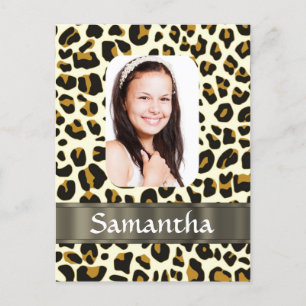 Personalisierter Leopardendruck Postkarte