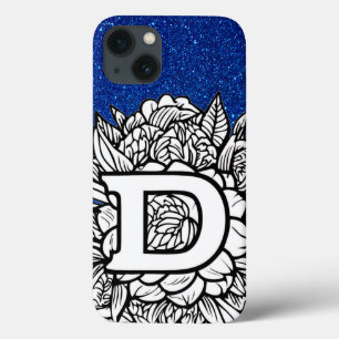 Personalisierter Letter D Glitzer Tattoo-Blume Case-Mate iPhone Hülle
