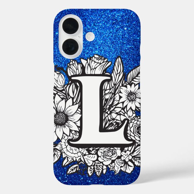 Personalisierter Letter L Eleganter Glitzer Case-Mate iPhone Hülle (Rückseite)