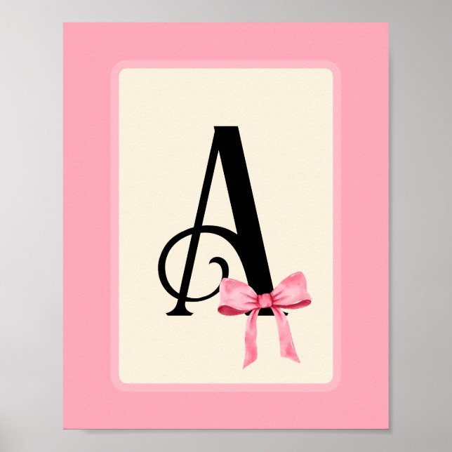 Personalisierter Letter Print mit rosa Coquette Bo Poster (Vorne)