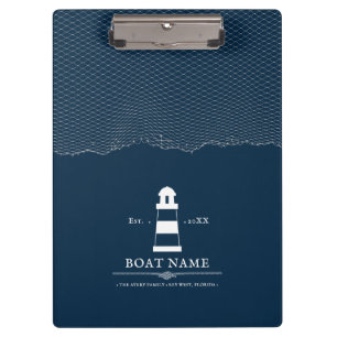 Personalisierter Leuchtturm Schiff Nautical Klemmbrett