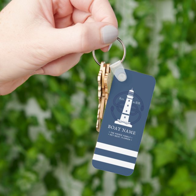 Personalisierter Leuchtturm Schlüsselanhänger (Hand)