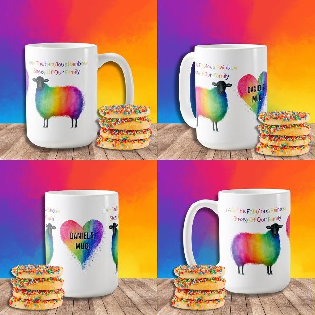 Personalisierter LGBTQ Regenbogenschaf-Becher Kaffeetasse (Von Creator hochgeladen)