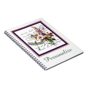 Personalisierter Libelle und Blumen Notizblock