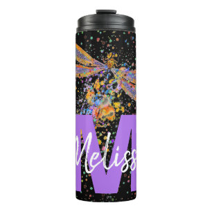 Personalisierter Libellen-Splatter-Thermalbecher Thermosbecher