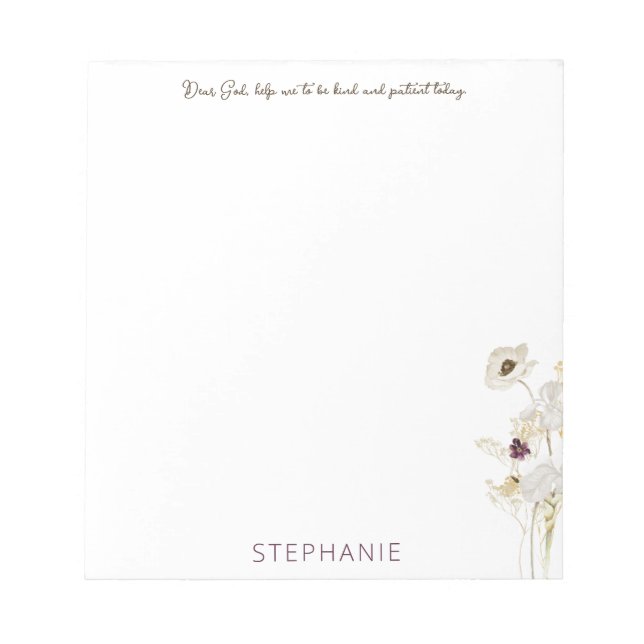 Personalisierter "Lieber Gott" Notepad mit White & Notizblock (Vorderseite)