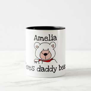Personalisierter Liebes-Papa-Bär-Mug Zweifarbige Tasse