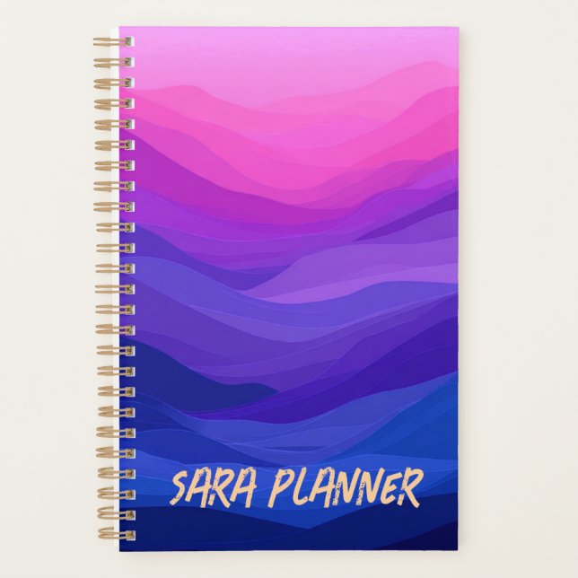 Personalisierter lila abstrakter Planer | Benutzer (Vorderseite)