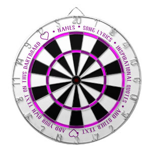 Personalisierter, Lila Fushia B&W Benutzerdefinier Dartscheibe