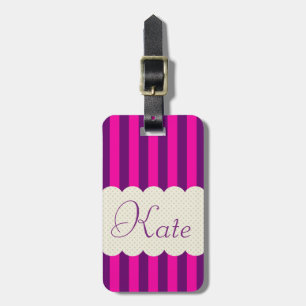Personalisierter lila gepäckanhänger