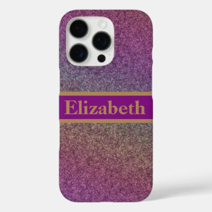 Personalisierter Lila Glitzer Imitate Foil Confett iPhone 16 Pro Hülle