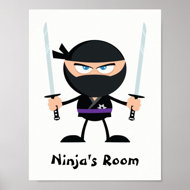 Personalisierter Lila Gürtel Ninja Krieger Zwei Ka Poster (Vorne)