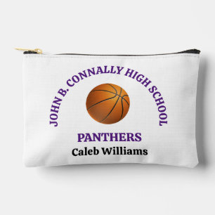 Personalisierter lila High-School-Basketballspiele Zubehörtasche