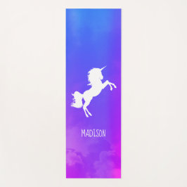 Personalisierter Lila Himmel Rainbow Unicorn Yogamatte