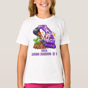 Personalisierter lila kawaii Geburtstag T-Shirt