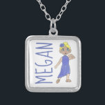 Personalisierter Lila Lyrical Dance Moderne Erwägu Versilberte Kette<br><div class="desc">Design zeigt eine originelle Marker-Abbildung eines blonden Girls lyrische (oder moderne) Tänzer in einem lila Kostüm und bräunliche T-Band lyrische Schuhe. Ideal für Ihre Lieblings-lyrische Tänzerin, Tanzlehrerin oder Choreografin! Diese Abbildung ist auch auf anderen Produkten verfügbar. Zahlreiche weitere Designs zum Thema Tanz (Akro, Ballett, Jazz, Dap, Hip Hop, Pointe, Musiktheater,...</div>