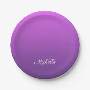 Personalisierter lila Ober Pappteller