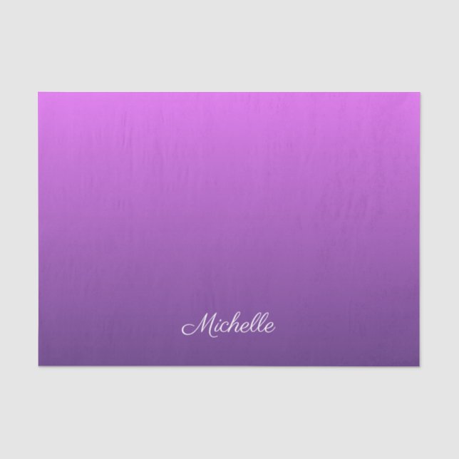 Personalisierter lila Ober Seidenpapier (Vorderseite)