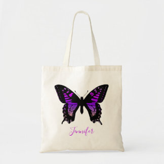 Personalisierter lila Ombre Flügel Schmetterling Tragetasche