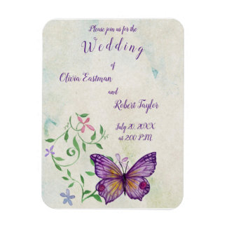 Personalisierter lila Schmetterling Magnet